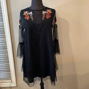 True Destiny Sheer Floral Mini Dress